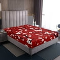 thumbnail image 3 of Erosebridal Cherry Blossoms Sheet Set Twin, Red Bedding Sets Twin Size, Japanese Flower Decor 3 Pieces, 3 of 6