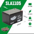 thumbnail image 3 of Interstate Batteries 12V 12Ah Battery (F1 Terminal) SLA AGM VRLA Rechargeable Replacement for APC, UPS Backup Systems, Emergency Lighting, Medical Devices, General Purpose (SLA1105), 3 of 6