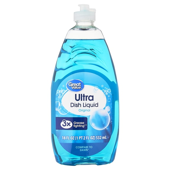 Great Value Ultra Original Dish Liquid, 18 fl oz