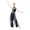 Black, variant on Womens Lyrical Tango Ballroom Dance Flowy Jumpsuit Ruched Mesh Halter Backless Split-leg Wide Leg Rompers Flared Bottoms Pants Black S