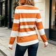 thumbnail image 4 of Warop Women's Striped Shirt Long Sleeve Crewneck Pullover Top Slim Fit Casual Basic Tees Fall Outfits, 4 of 7