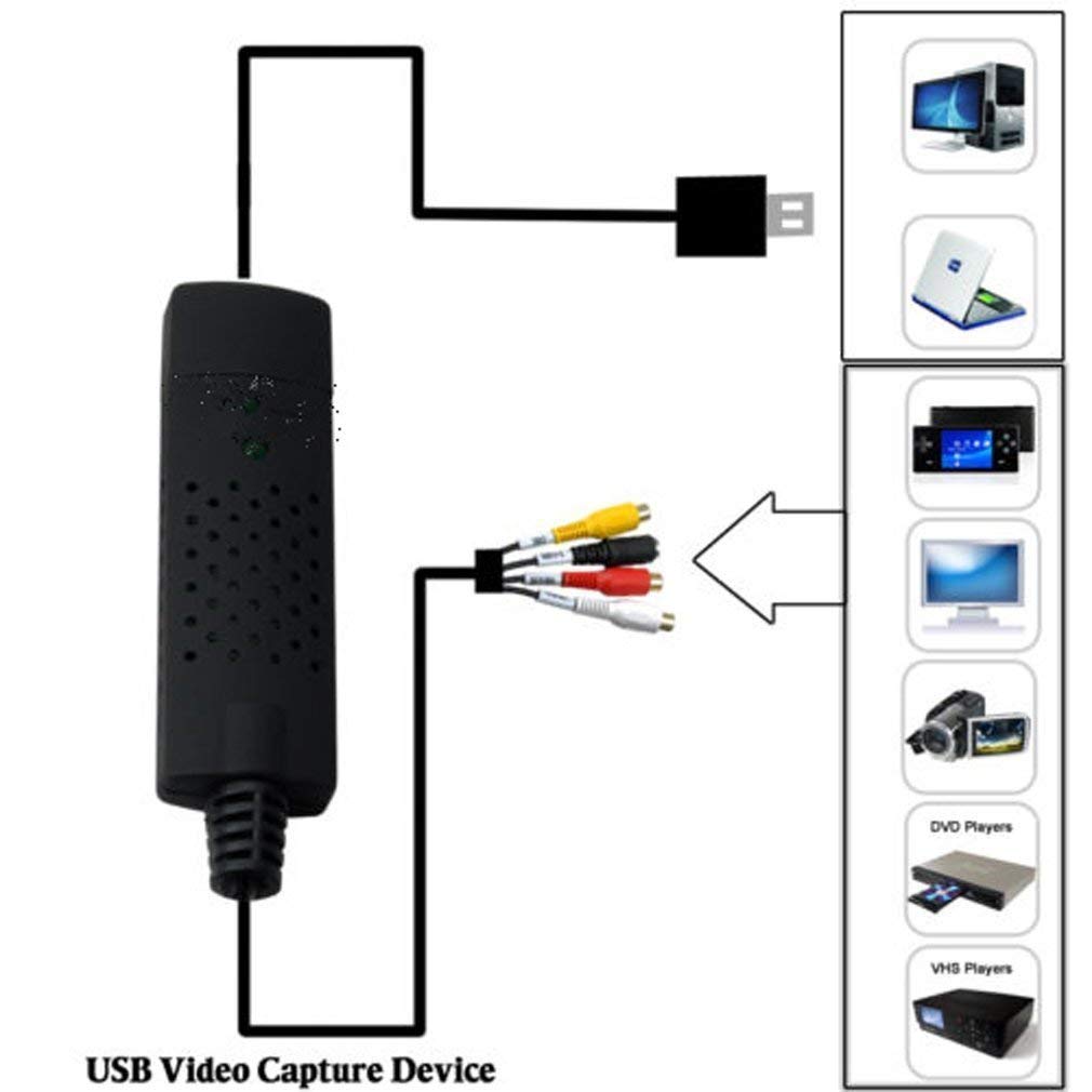 VHS to Digital Converter USB 2.0 Video Audio Capture Card Box VCR DVD TV To Digital Adapter - image 3 of 9