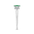thumbnail image 4 of ANGARA Natural Solitaire Emerald Split Shank Engagement Ring with Trio Diamonds in 14K White Gold for Women (Size-6x4mm) | May Birthstone, Anniversary, Jewelry Gift for Women | Natural Emerald Ring, 4 of 10