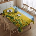 thumbnail image 2 of Blue Sky Sunflower Field Pattern Rectangle Tablecloth 60"x84",Waterproof Polyester Rectangle Table Cloth, Wipeable Spillproof Polyester Tablecloth for Dining, Camping, Indoor and Outdoor, 2 of 5