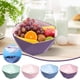 thumbnail image 1 of Fiudx Cesta de Plástico Grueso para Lavar Verduras, Diseño de Doble Capa de Drenaje, Material Pp Apto para Uso Alimentario, Apilable y Ahorra Espacio, Multiusos, Ideal para Frutas y Verduras, 1 Juego, 1 of 3