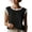 Black-06, variant on Women's Lace Trim Tank Top – Crinkle Lightweight Round Neck Sleeveless Casual Tee Summer Wear