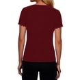 thumbnail image 5 of POIUYTR Women Summer Casual Tshirts Slim Stretch Scoop Neck Short Sleeve Tees Basic Trendy Solid Color Tops, 5 of 6