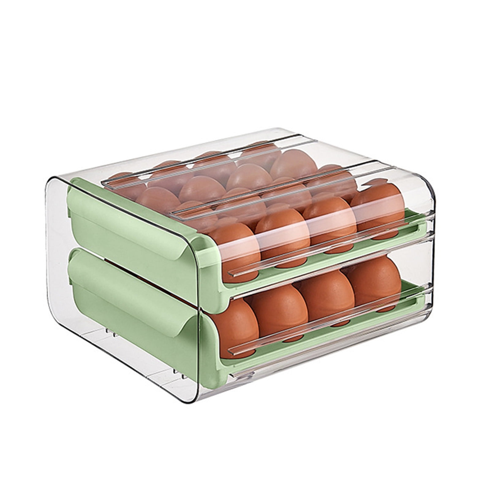 Tuphregyow Totally Kitchen Egg Holder for Refrigerator, Fridge Organizers And Storage Clear,Eggs Tray Bins Plastic Storage Containers With Lid & Handles