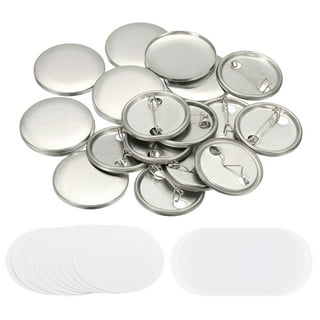 600 Pieces Blank Button Making Supplies Round Badge Button Parts Metal Button Pin Badge Kit for Button Make Machine, Including Metal Shells Metal