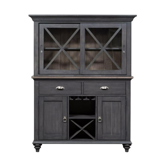 Ocean Isle Dark Gray Hutch & Buffet