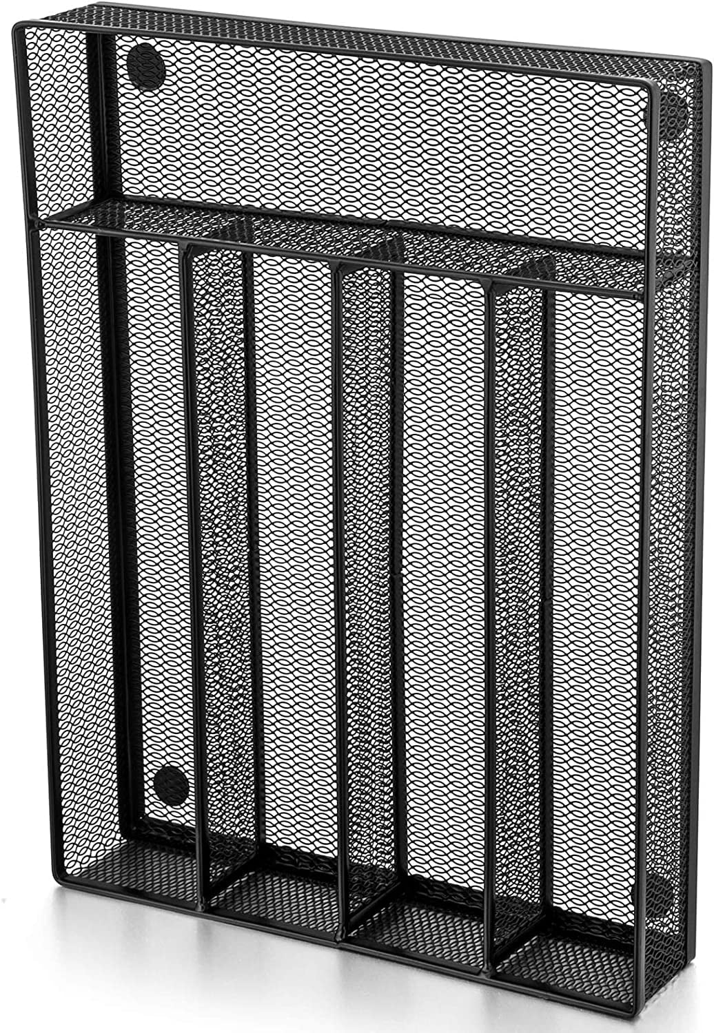 Vesteel Kitchen Drawer Organizer, Black Mesh Wire Utensil Tray, Narrow