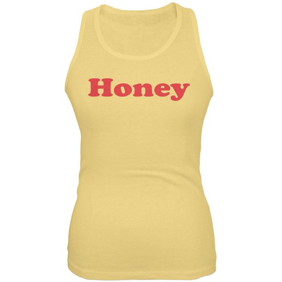 Honey Retro Seventies 70's 70s Juniors Soft Tank Top Yellow LG