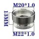 thumbnail image 1 of Conector de rosca M22 a M20 de acero inoxidable para juntas de grifo, adaptador de grifo de agua, 1 of 4