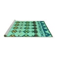 thumbnail image 2 of Ahgly Company Machine Washable Indoor Round Abstract Turquoise Blue Modern Area Rugs, 8' Round, 2 of 4