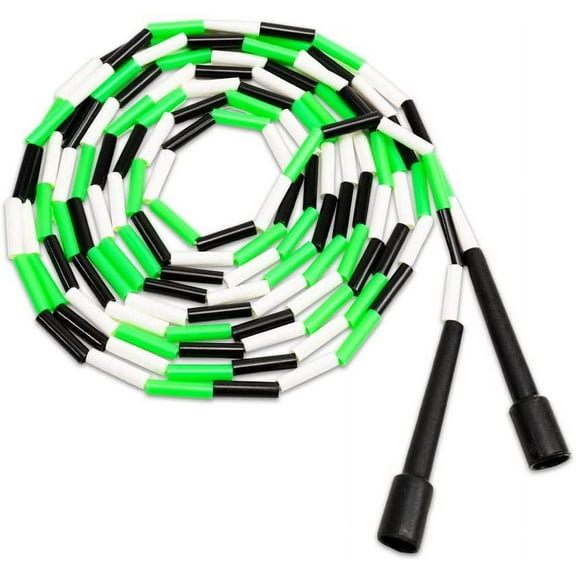 Cannon Sports 16 Foot Black White And Green Segmented Jump Rope For Kids Fitness And Recreation