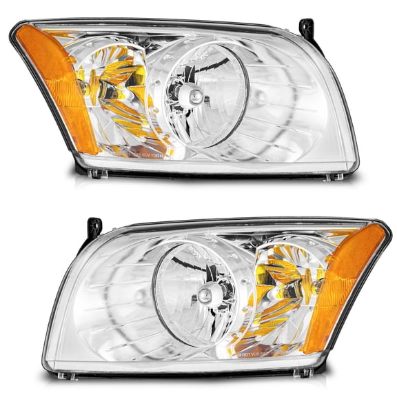 WEELMOTO Headlights Compatible with 2007-2012 Dodge Caliber, Headlight Assembly For 07 2008 2009 2010 2011 12 Caliber Halogen Replacement Driver&Passenger Side