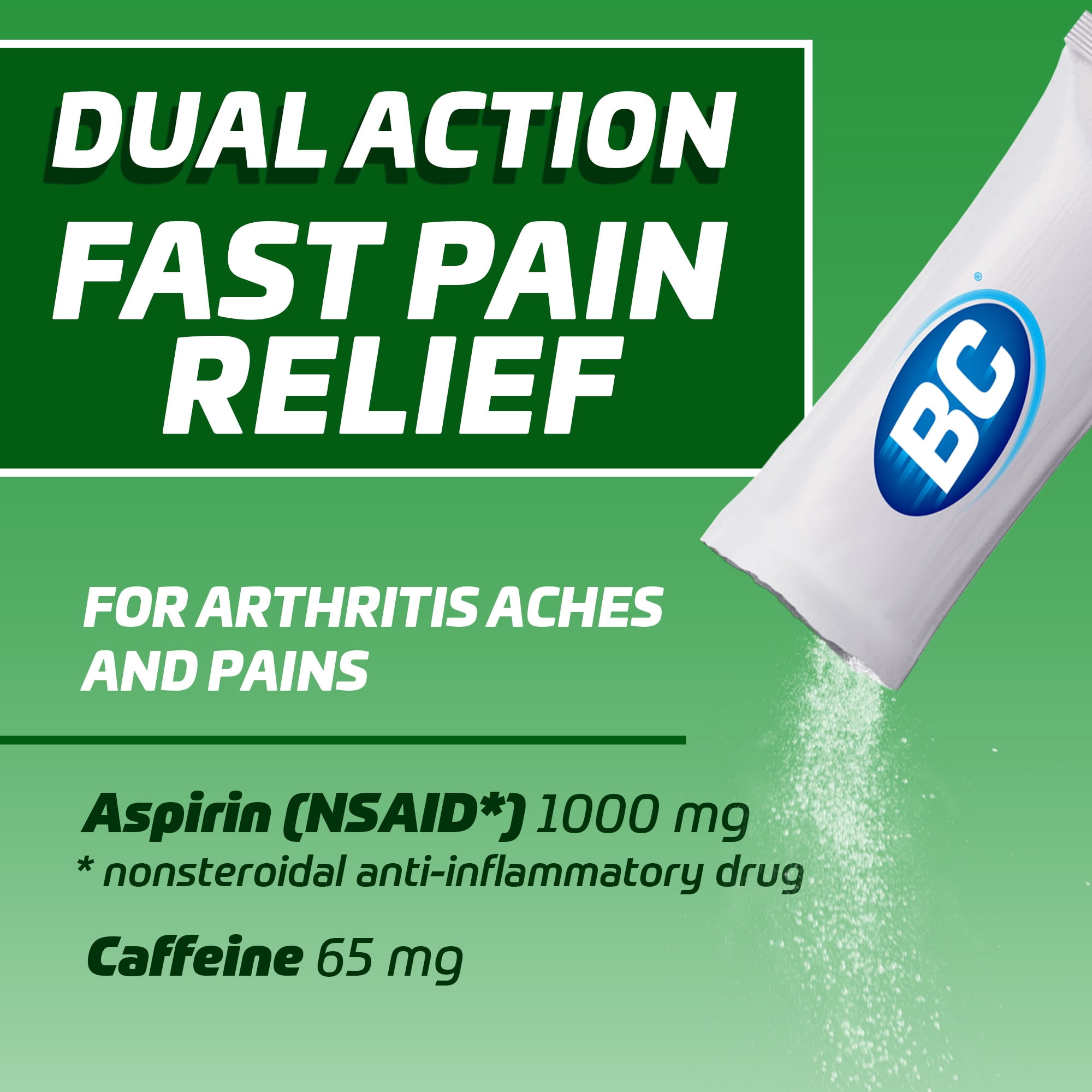 (6 pack) BC Powder Arthritis Pain Reliever, Aspirin Dissolve Packs, 50 Count Powder Packets