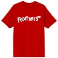 thumbnail image 1 of Friday the 13th Logo Men's Red T-shirt-M, 1 of 1