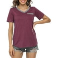 thumbnail image 2 of HTOOQ T-Shirts à Manches Courtes d'Été Décontractés pour Femmes T-Shirt avec Poche, 2 of 5