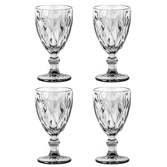 Set of 4 Colored Glass Champagne Goblets for Weddings and Banquets Beverage Glassware Elegant Juices Drinking Cups