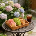thumbnail image 5 of Dvumao Organizers and Storage, Plastic Imitation Vines Woven Basket Storage Basket Fruit And Vegetable Storage Basket Snack And Candy Tray Bread Basket Multi Functional Storage Tray, Party Favors, 5 of 6