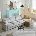 thumbnail image 6 of 119" Modern L-Shaped Chenille Sectional Sofa Couch Set, 5-Seat Luxury Chaise Lounge with 2 Free Pillows, Durable Solid Wood Frame, Silver Aluminum Feet, Light Gray for Living Room &amp; Office, 6 of 21