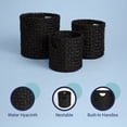 thumbnail image 6 of happimess BSK2011C-3SET Avery Bohemian Cottage Handwoven Hyacinth Cylinder Nesting Baskets with Handles, Black (Set of 3), 6 of 6