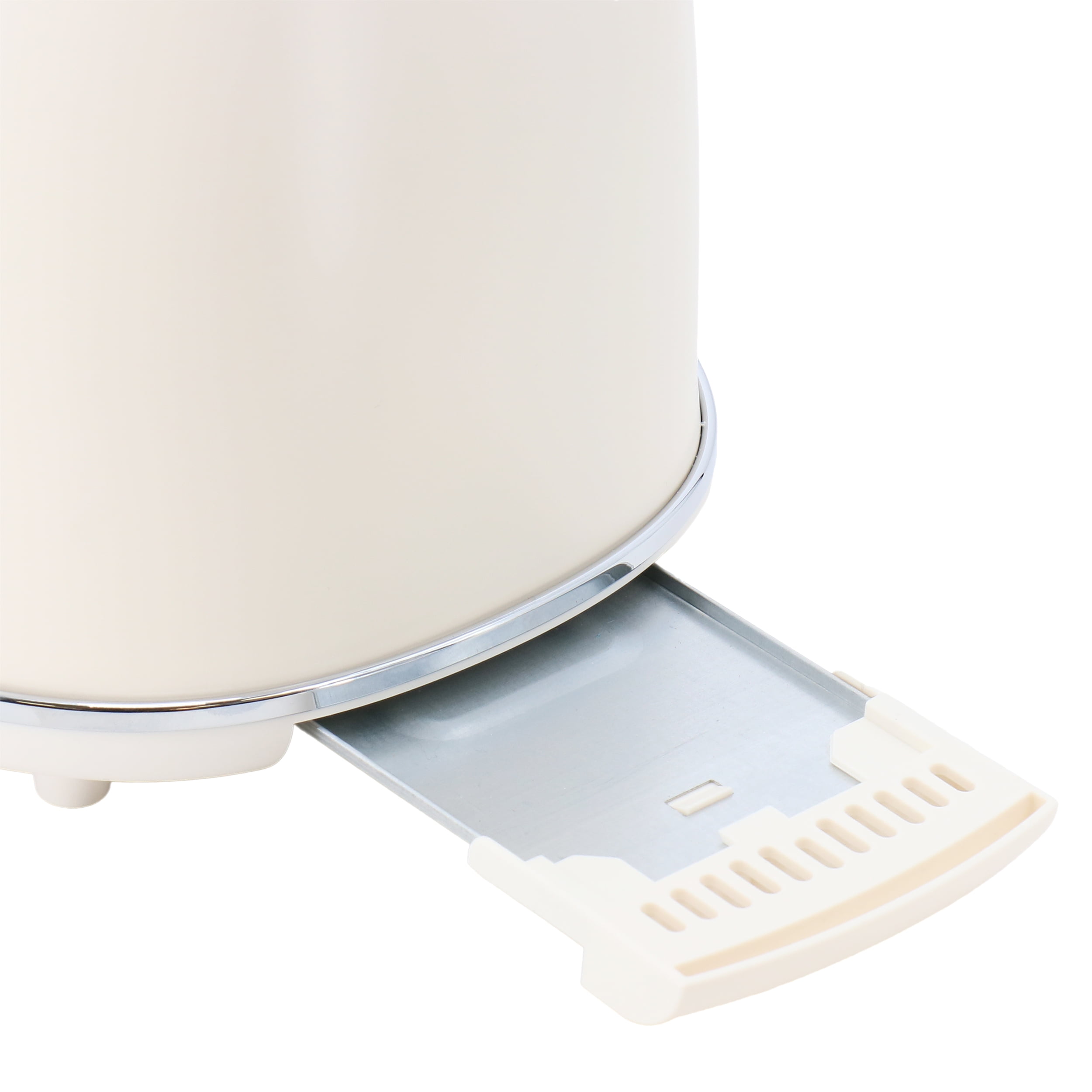 MegaChef 1.7 Liter Electric Tea Kettle and 2 Slice Toaster Combo in Matt Cream