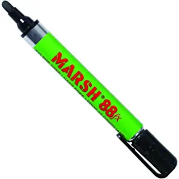 Marsh 88fx Metal Paint Markers, Valve Marker Permanent Ink Marker, Box of 12 Black