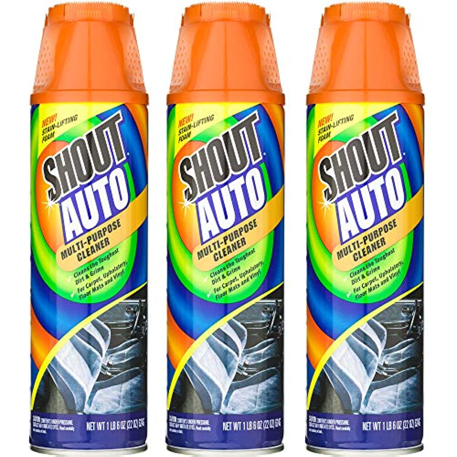 SHOUT Auto MultiPurpose Cleaner and Stain Remover 22 oz Stain Lifting Foam (3)