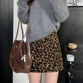thumbnail image 2 of Leopard Print High-Waisted Mini Skirt For Women, Bodycon Fit, 2 of 4