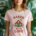 thumbnail image 5 of Baked With Love Shirt | Gingerbread House Graphic Tee | Unisex Casual T-Shirt, Ash, Size L, 5 of 6