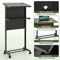 thumbnail image 6 of Costway 2 PCS Mobile Lectern Podium Height Adjustable Rolling Laptop Cart Black, 6 of 9