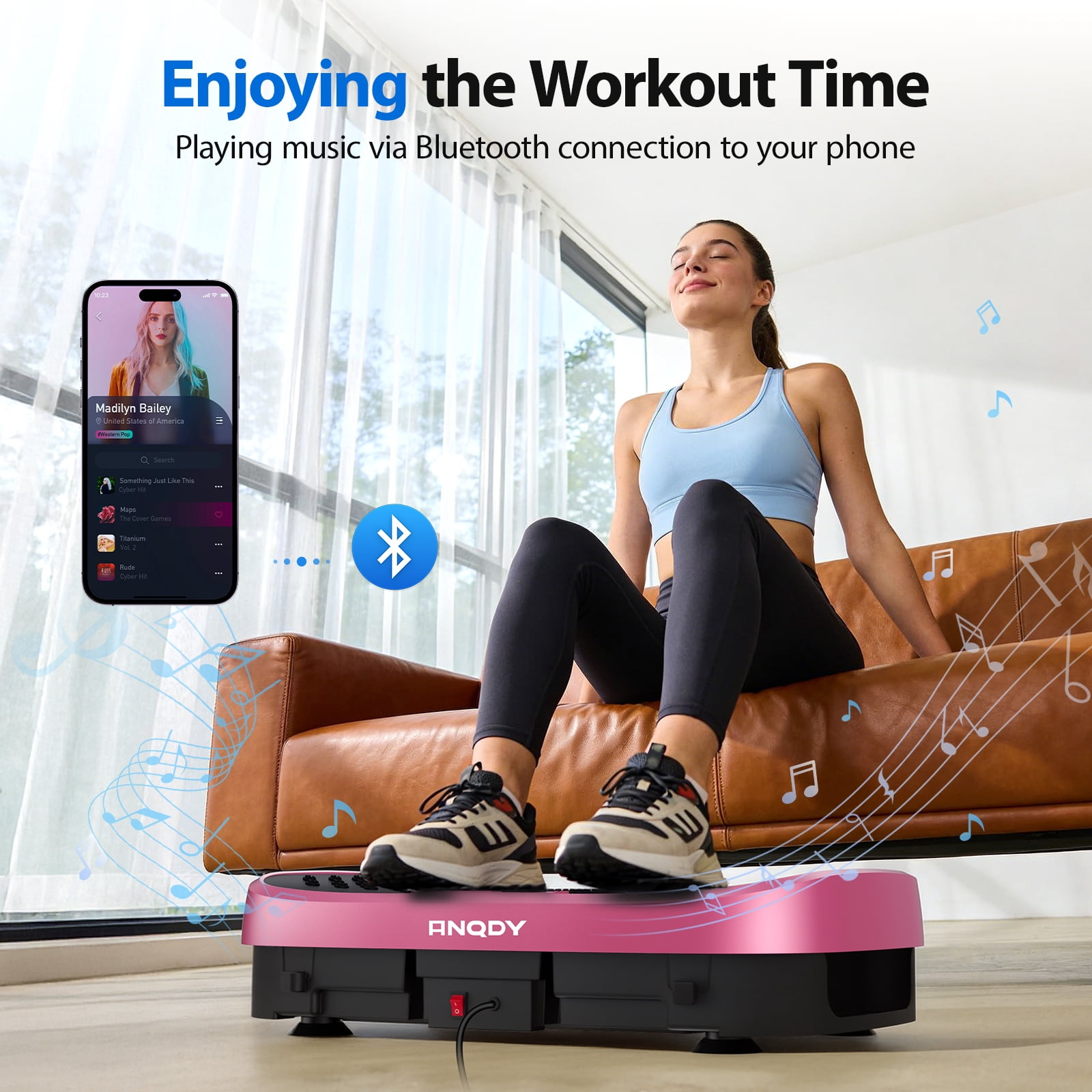 Anqdy Vibrating Platform Exercise Machines Magnetic Acupoints Full Body with LCD Display Pink 1-Count