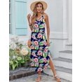 thumbnail image 3 of Zeagoo Summer Dresses for Women Casual Spaghetti Strap V Neck Sleeveless Dresses with Pocket, 3 of 6