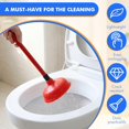 thumbnail image 3 of 12 Pack Toilet Plungers Bulk with 19.7 Inch Long Handle Force Suction Cup Rubber Plunger for Bathroom to Fix Clogged Toilets Drains (Red), 3 of 4