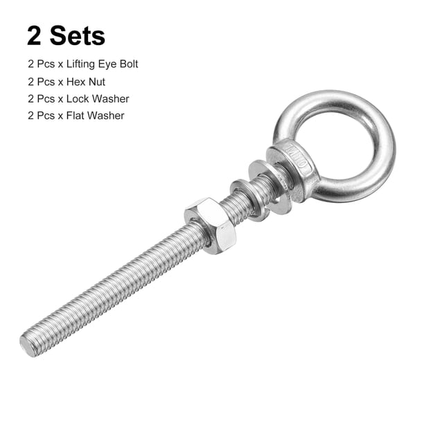M5 Eye Bolt – 304 Stainless Steel Heavy Duty Lifting Ring Bolt Screws – Pack Of 10 – Corrosion Resistant For Construction & Home Use