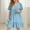 Light Blue, variant on BRGZLK Kids Girls Summer Sundress Cute Solid Color Short Sleeve V-Neck Tiered Crinkle Flowy Swing A-Line Midi Dress Green 13-14 Years