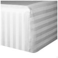 thumbnail image 2 of King Fitted Sheet Only, Softest 400 Thread Count 100% Cotton Sateen, 20" deep Pocket, All-Around Elastic, White Stripe, 2 of 3