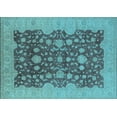thumbnail image 1 of Ahgly Company Indoor Rectangle Oriental Light Blue Industrial Area Rugs, 2' x 4', 1 of 4