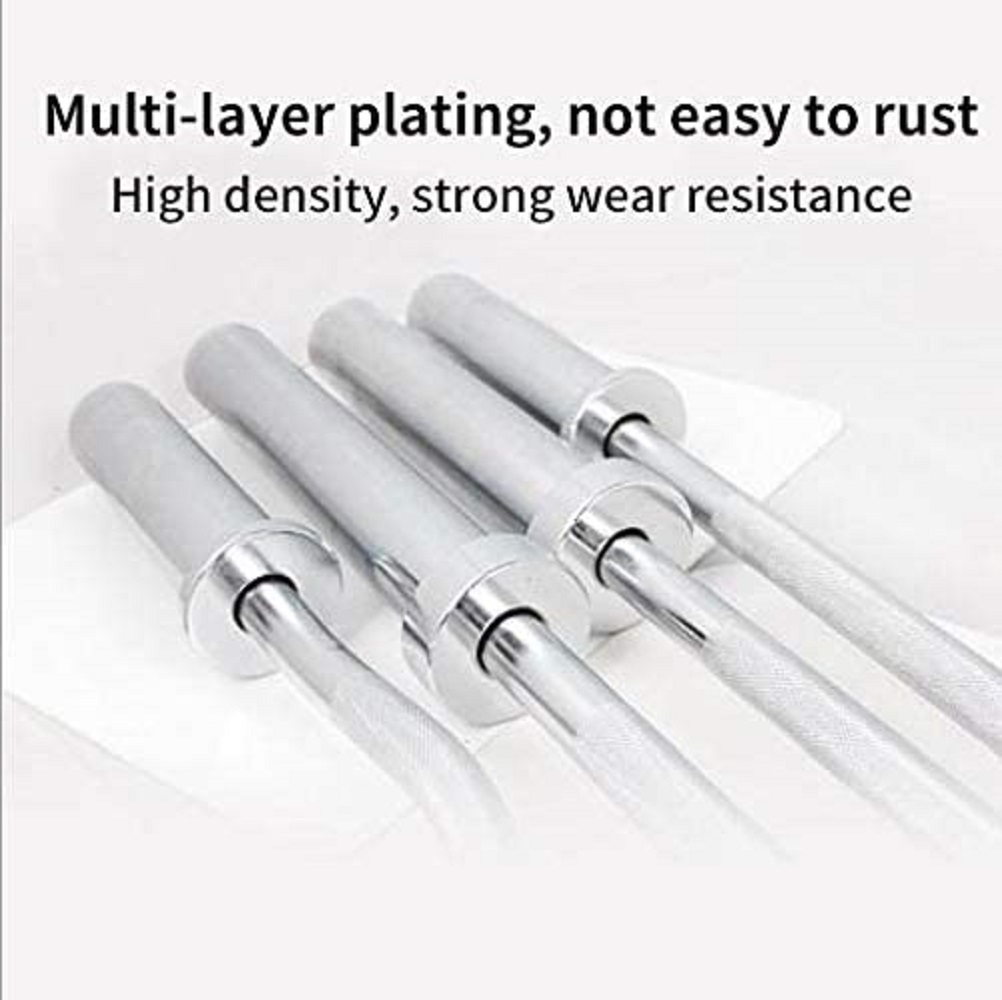 IVV 4FT Olympic Barbell Bar, Chrome Steel barbell Bar with Diamond Knurled Handles, Barbell Weight Straight Weightlifting Strength Training Equipment Bar 120cm for Home Workout Fitness, Silver