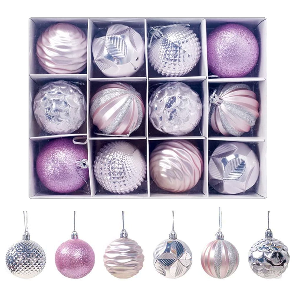 Lowestbest Christmas Baubles, 60mm Christmas Tree Decoration Ornaments Pendants, 12pcs Large Hanging Ball for Xmas Hanging Decorations Festival Holiday Decoration, Pink Lowestbest Christmas Baubles, 60mm Christmas Tree Decoration Ornaments Pendants, 12pcs Large Hanging Ball for Xmas Hanging Decorations Festival Holiday Decoration, Pink