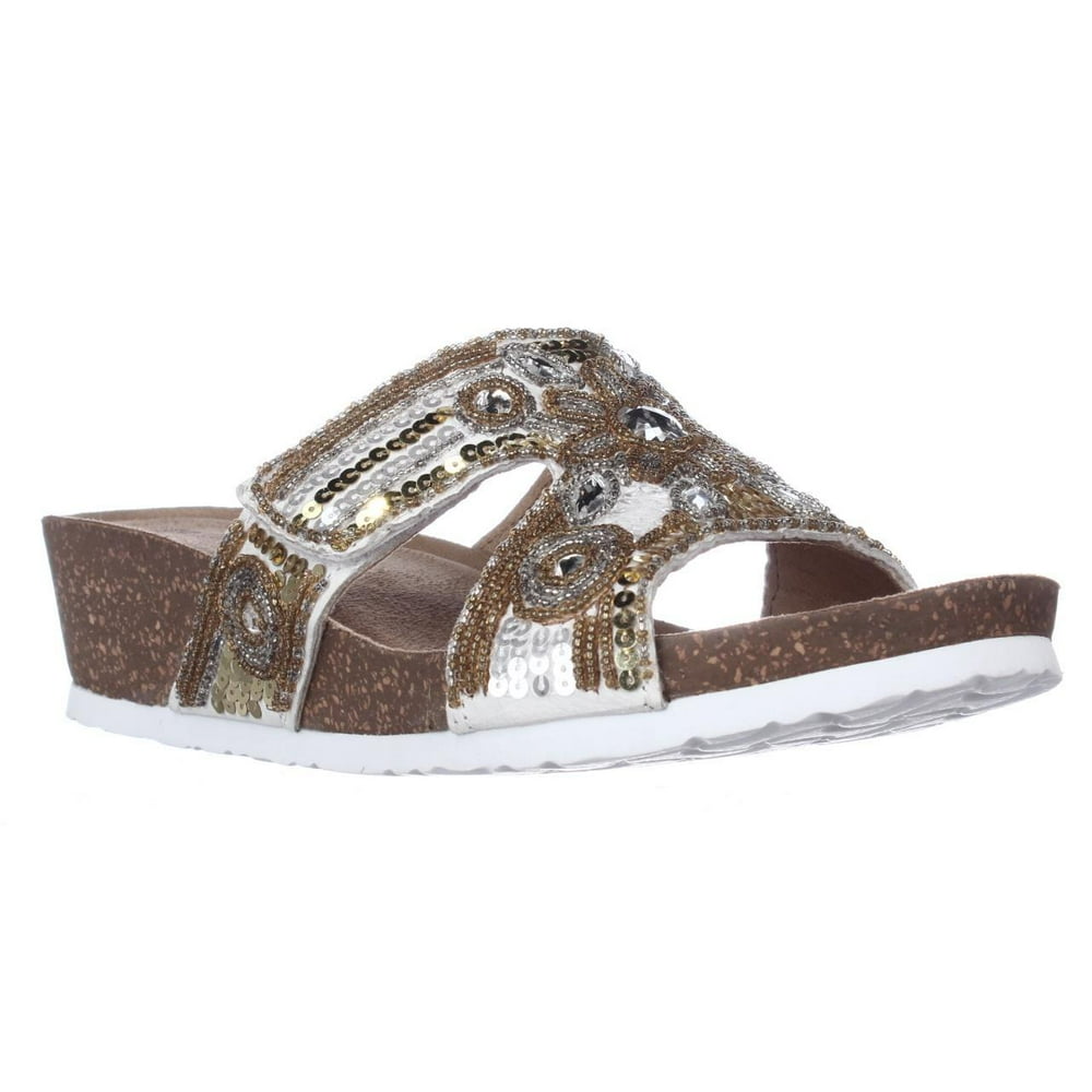 white mountain embellished sandals