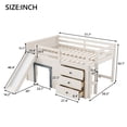 thumbnail image 2 of Harper & Bright Designs Full Size Low Loft Bed with Slide, Full Wood Loft Bed Frame with Storage Drawers and 2 Doors, Beige+Grey, 2 of 12