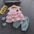 thumbnail image 2 of FDDMis Girl Clothing Set Size 7-8 Girl Outfits Girls Outfit Sets Size 10-12 Girls Shirt and Workout Shorts 12 Year Old Girl Clothes, Pink 18-24 Months, 2 of 7