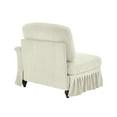 thumbnail image 6 of Newest 2-in-1 Style Chenille Sofa, Beige White Single Seater,Removable Ruffle Skirt, Includes 1 Movable Pillow, 38.2" Compact Design, 6 of 8