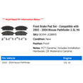 thumbnail image 2 of Front Brake Pad Set - Compatible with 2002 - 2004 Nissan Pathfinder 3.5L V6 2003, 2 of 2