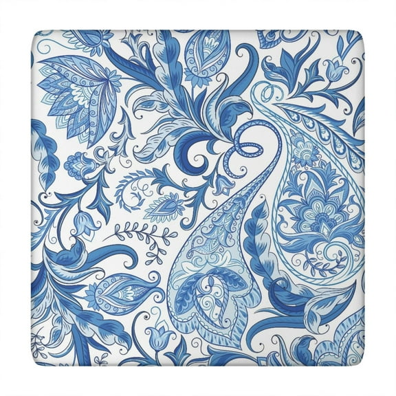 Paisley Tablecloth Classic Chic Vintage Floral Pattern Waterproof Squre Cover with Elastic Fit and Durable Backing
