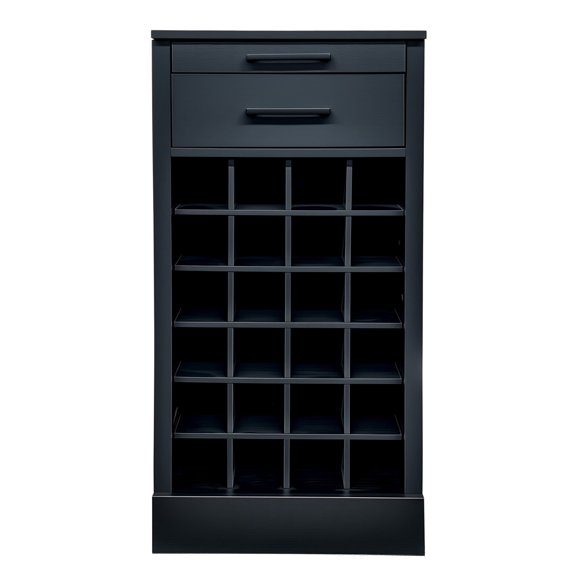 Wine Bar Cabinet 24 Bottle Storage Rack, Freestanding Buffet Cabinet Modular Wine Storage Organizer for Kitchen Dining Room, Black