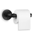 thumbnail image 1 of Soporte de papel higiénico para tubería industrial, estilo vintage, soporte de pared para rollo de papel higiénico, para baño, sala de estar, dormitorio, pasillo y cocina, sin óxido ni aceite (negro), 1 of 5